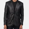 Daron Black Leather Blazer