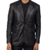 Daron Black Leather Blazer