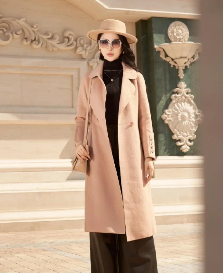 Double Breasted Long Wool Coat - Trendy Leather Jackets