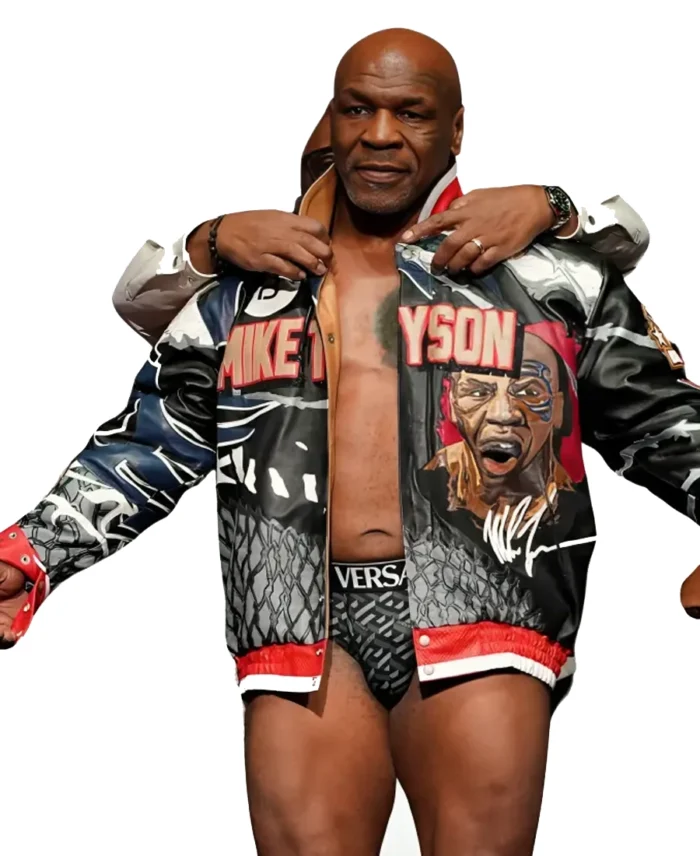 Jeff Hamilton Mike Tyson Iron Mike Leather Jacket Front Open Closure