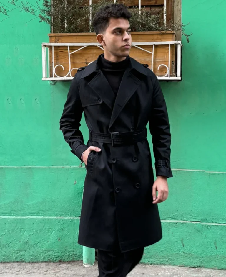 Kale Men's Black Trench Coat