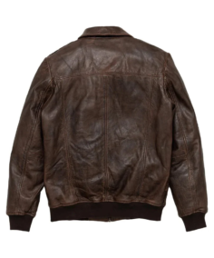 Men's A2 Aviator Cockpit Brown Bomber Leather Jacket Back - Trendy Leather Jackets