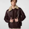 Men's A2 Aviator Dark Brown Bomber Leather Jacket