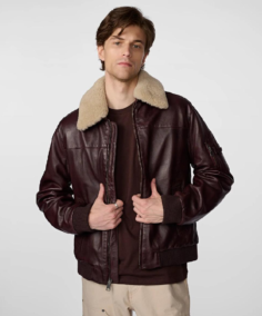 Men's A2 Aviator Dark Brown Bomber Leather Jacket