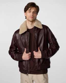 Men's A2 Aviator Dark Brown Bomber Leather Jacket