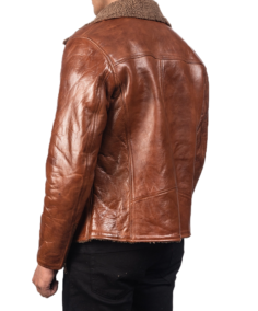Men's Alberto Shearling Leather Jacket Back