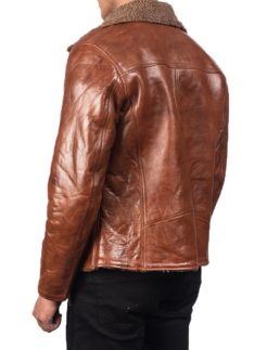 Men's Alberto Shearling Leather Jacket Back