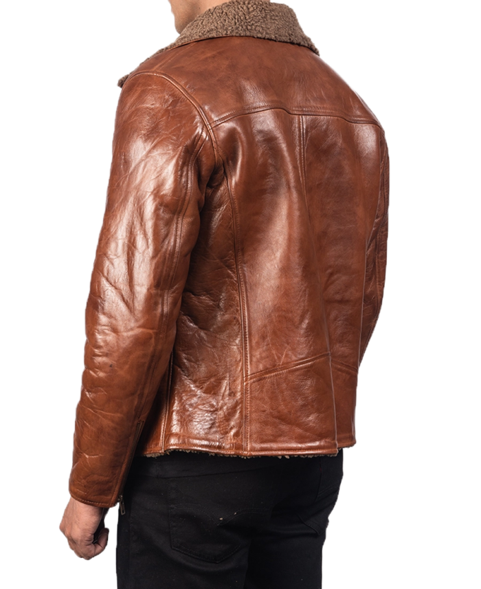 Men's Alberto Shearling Leather Jacket Back