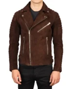 Men's Armand Suede Biker Jacket Front