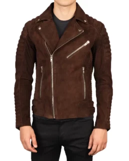 Men's Armand Suede Biker Jacket Front