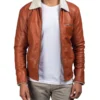 Men's Burnt Orange Leather Jacket