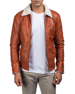 Men's Burnt Orange Leather Jacket