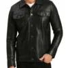 Men's Holland Black Leather Trucker Jacket - Trendy Leather Jackets