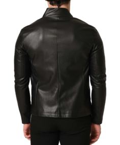 Men's Lambskin Lightweight Black Leather Jacket Back - Trendy Leather Jackets