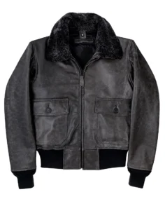 Shadow G-1 Distressed Black Aviator Leather Jacket - Trendy Leather Jackets