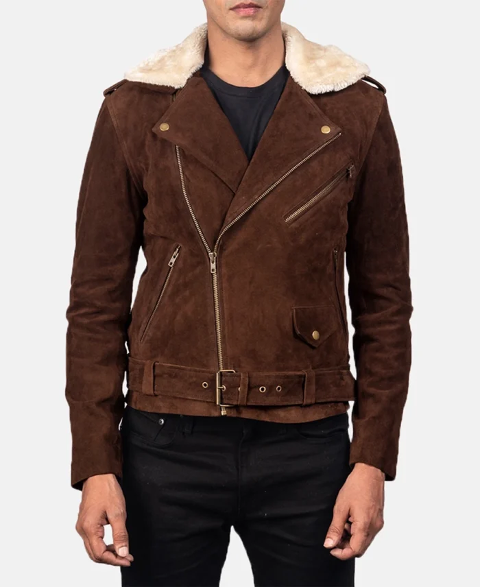 Shop Furton Mocha Suede Biker Jacket For Men And Women - Trendy Leather Jackets