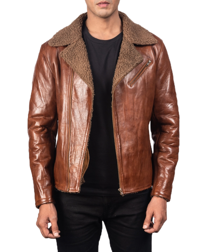 Shop Men's Alberto Shearling Leather Jacket