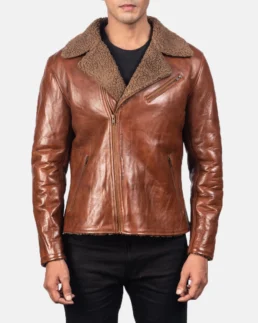 Shop Men's Alberto Shearling Leather Jacket For Men And Women Brown - Trendy Leather Jackets