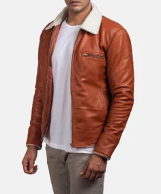 Shop Men's Dan Frost Tan Shearling Jacket For Men And Women - Trendy Leather Jackets