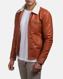 Shop Men's Dan Frost Tan Shearling Jacket For Men And Women - Trendy Leather Jackets