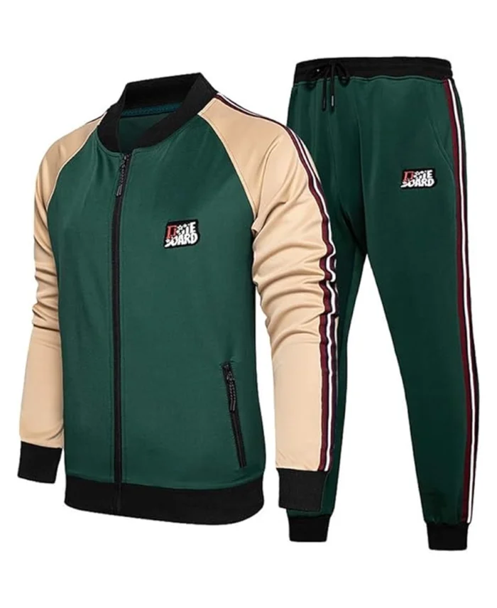 Shop Men'S Full Zipper Sports Tracksuits For Men And Women Green - Trendy Leather Jackets