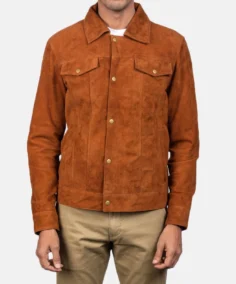 Shop Stallon Brown Suede Trucker Jacket For Men And Women - Trendy Leather Jackets