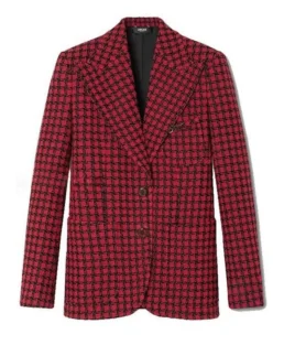 Shop Taylor Swift Kansas City Chiefs Red And Black Plaid Blazer For Women - Trendy Leather Jackets