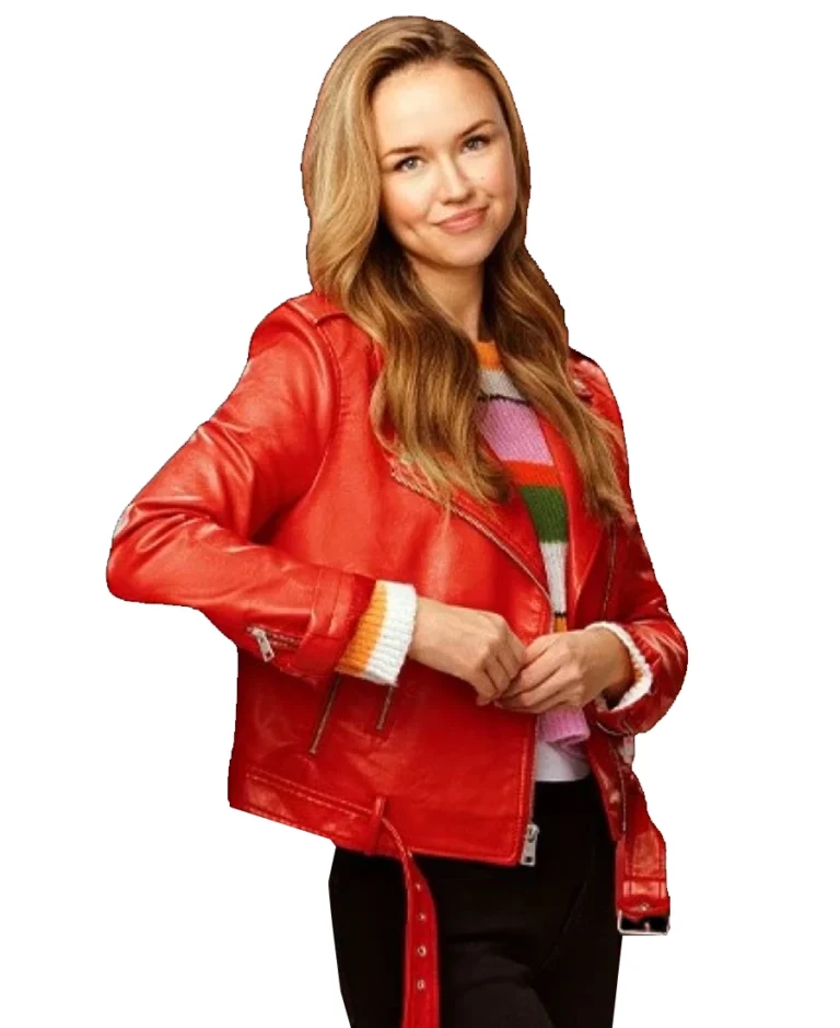 Shop The Confessions Of A Christmas Letter Lily Red Leather Jacket - Trendy Leather Jackets