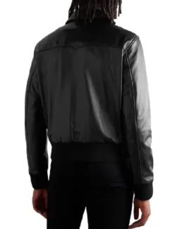 Shop The Men’s Blouson Black Leather Jacket Back