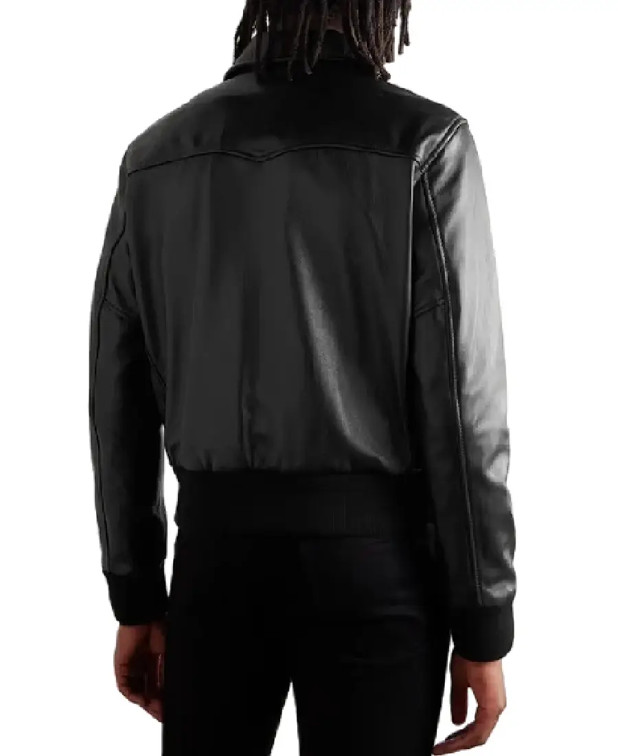 Shop The Men’s Blouson Black Leather Jacket Back