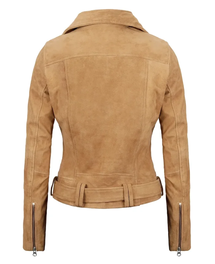 Shop Women'S Brown Asymmetrical Suede Biker Jacket For Women - Trendy Leather Jackets