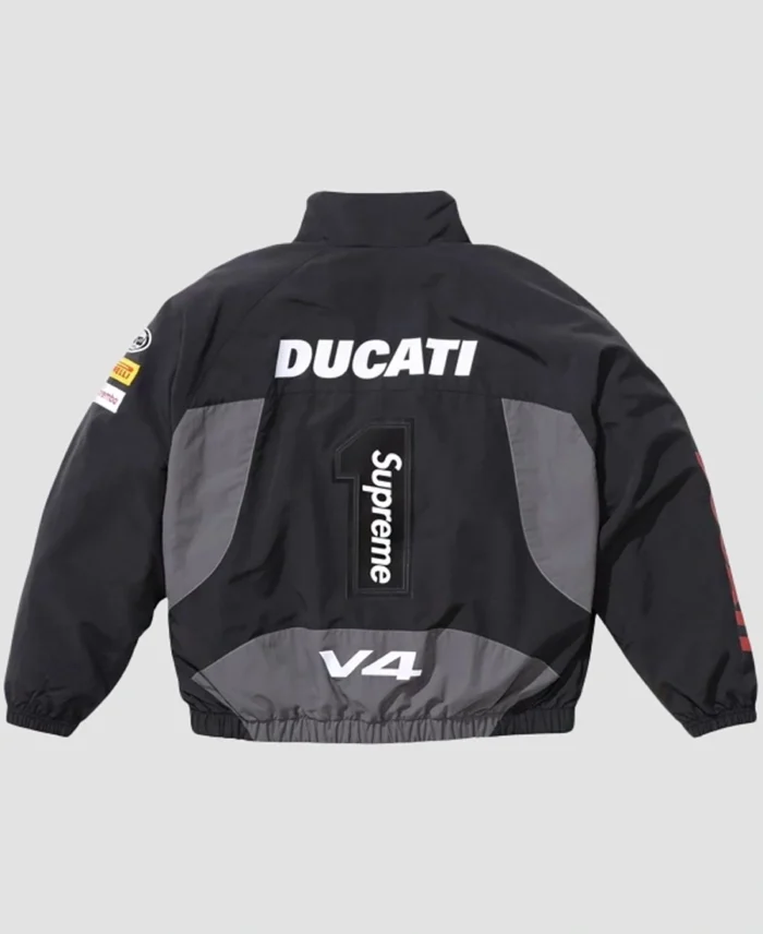 Supreme Ducati Track Jacket Black Back - Trendy Leather Jackets