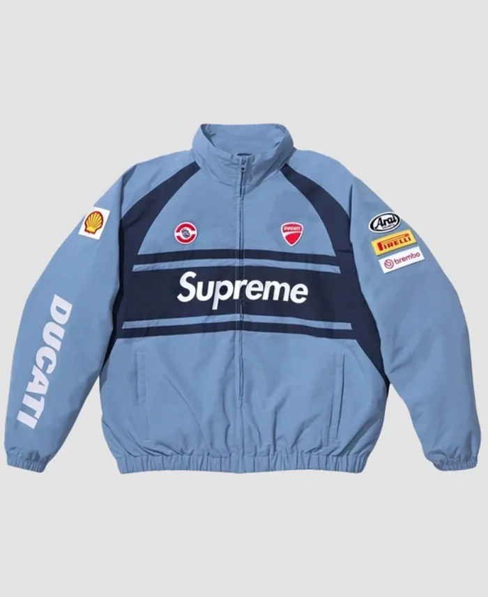 Supreme Ducati Track Jacket Blue - Trendy Leather Jackets