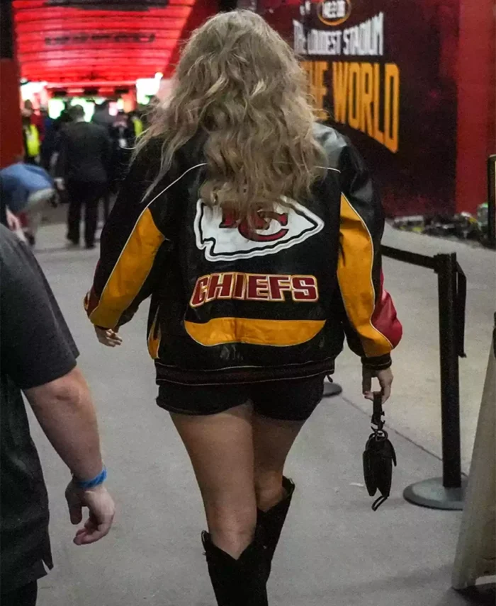 Taylor Swift Kansas City Chiefs Vintage Jacket Back - Trendy Leather Jackets