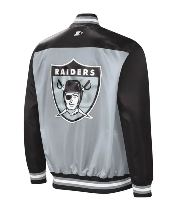 The Tradition Ii Las Vegas Raiders Satin Jacket Back - Trendy Leather Jackets