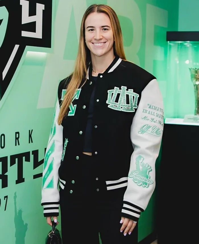 Wnba Off White X New York Liberty Varsity Jacket - Trendy Leather Jackets