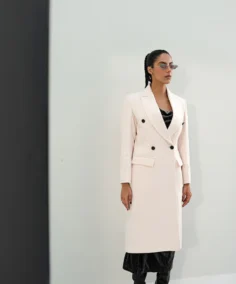 Women's Trouble White Wool Coat sIide - Trendy Leather Jackets