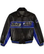 Avirex Black Spider Racer Leather Jacket - Trendy Leather Jackets