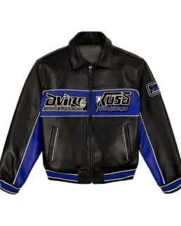 Avirex Black Spider Racer Leather Jacket - Trendy Leather Jackets