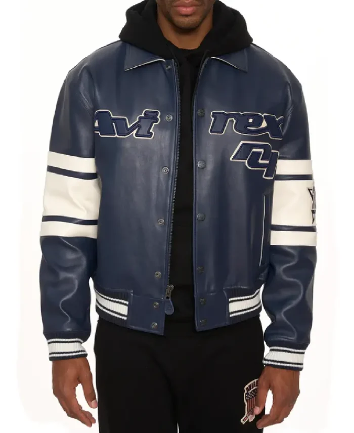 Avirex Bronx Bomber Leather Jacket - Trendy Leather Jackets