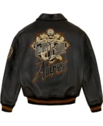 Avirex Dragon Bomber Leather Jacket Back - Trendy Leather Jackets