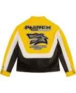 Avirex Lone Wolf Racer Leather Jacket Yellow Back View - Trendy Leather Jackets