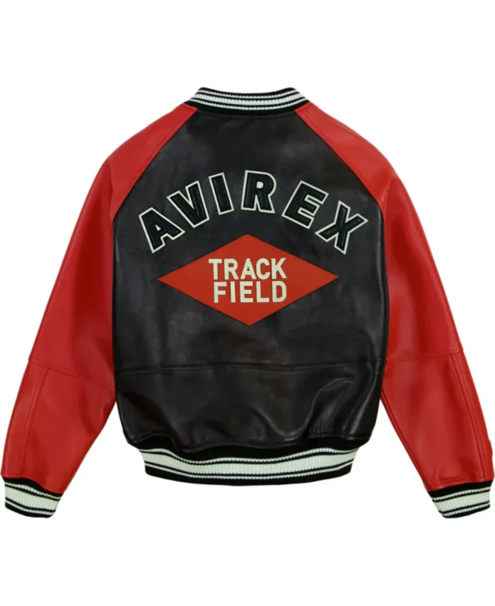 Avirex Track Field Varsity Jacket Back - Trendy Leather Jackets