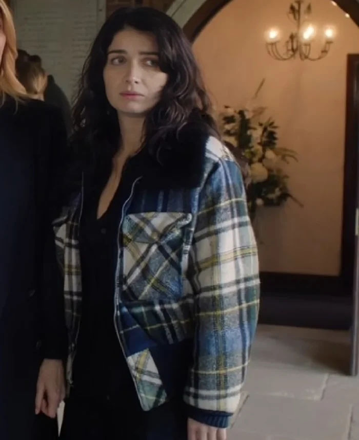 Bad Sisters Eve Hewson Plaid Jacket Close up - Trendy Leather Jackets