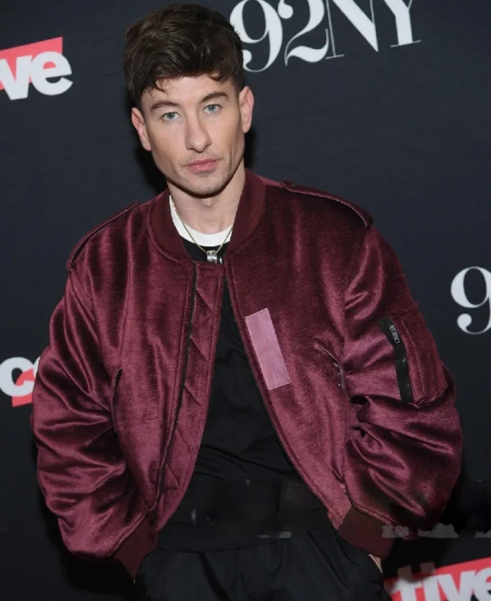 Barry Keoghan 92Y Talk Red Jacket Close - Trendy Leather Jackets