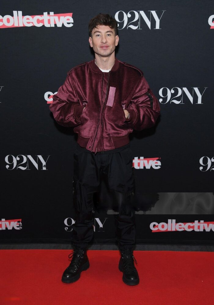 Barry Keoghan 92Y Talk Red Jacket Full View - Trendy Leather Jackets