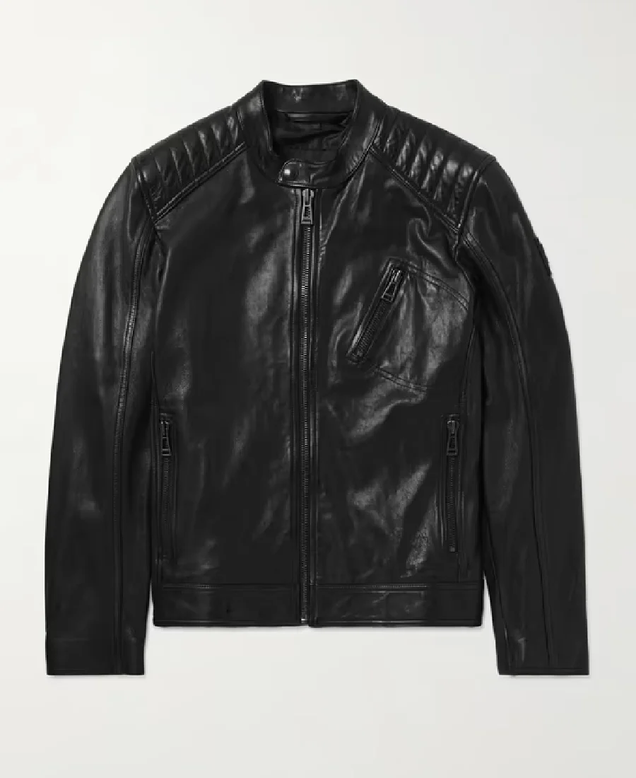 Belstaff V Racer Logo Appliquéd Leather Jacket Belstaff V Racer Logo Appliquéd Leather Jacket - Trendy Leather Jackets