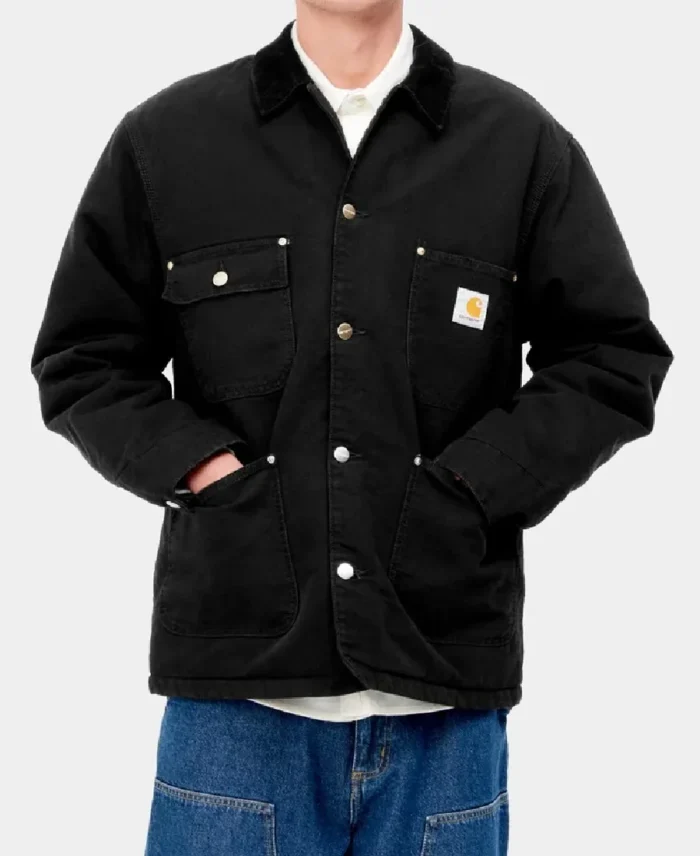 Carhartt OG Chore Winter Coat Black Front - Trendy Leather Jackets