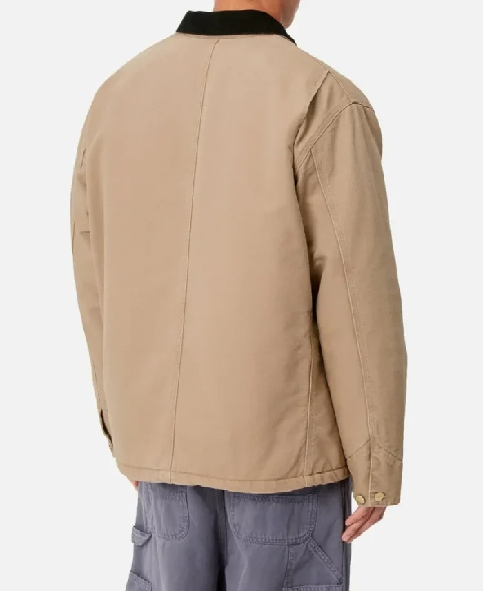 Carhartt OG Chore Winter Coat Light Brown Back View - Trendy Leather Jackets