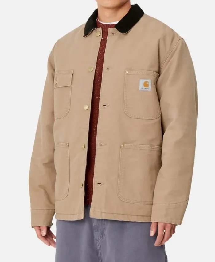 Carhartt OG Chore Winter Coat Light Brown Front - Trendy Leather Jackets